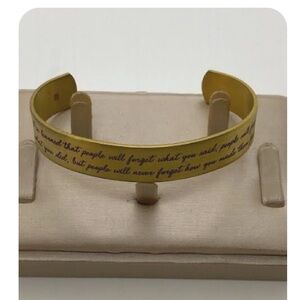Maya Angelou Script Brass Cuff Bracelet